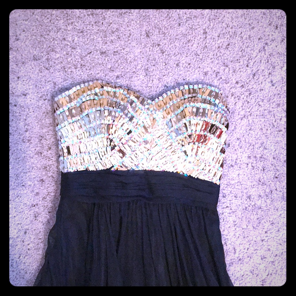 Strapless sequin gown